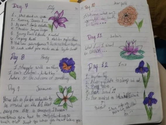 journaling book with beautiful floral decorations